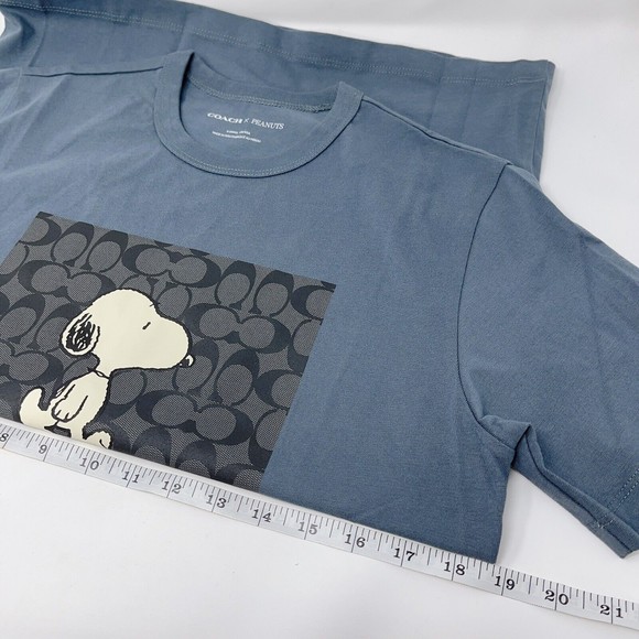 Coach X Peanuts XS CE544 Men’s Signature Snoopy T Shirt Navy NWOT Org $178 - Picture 11 of 12